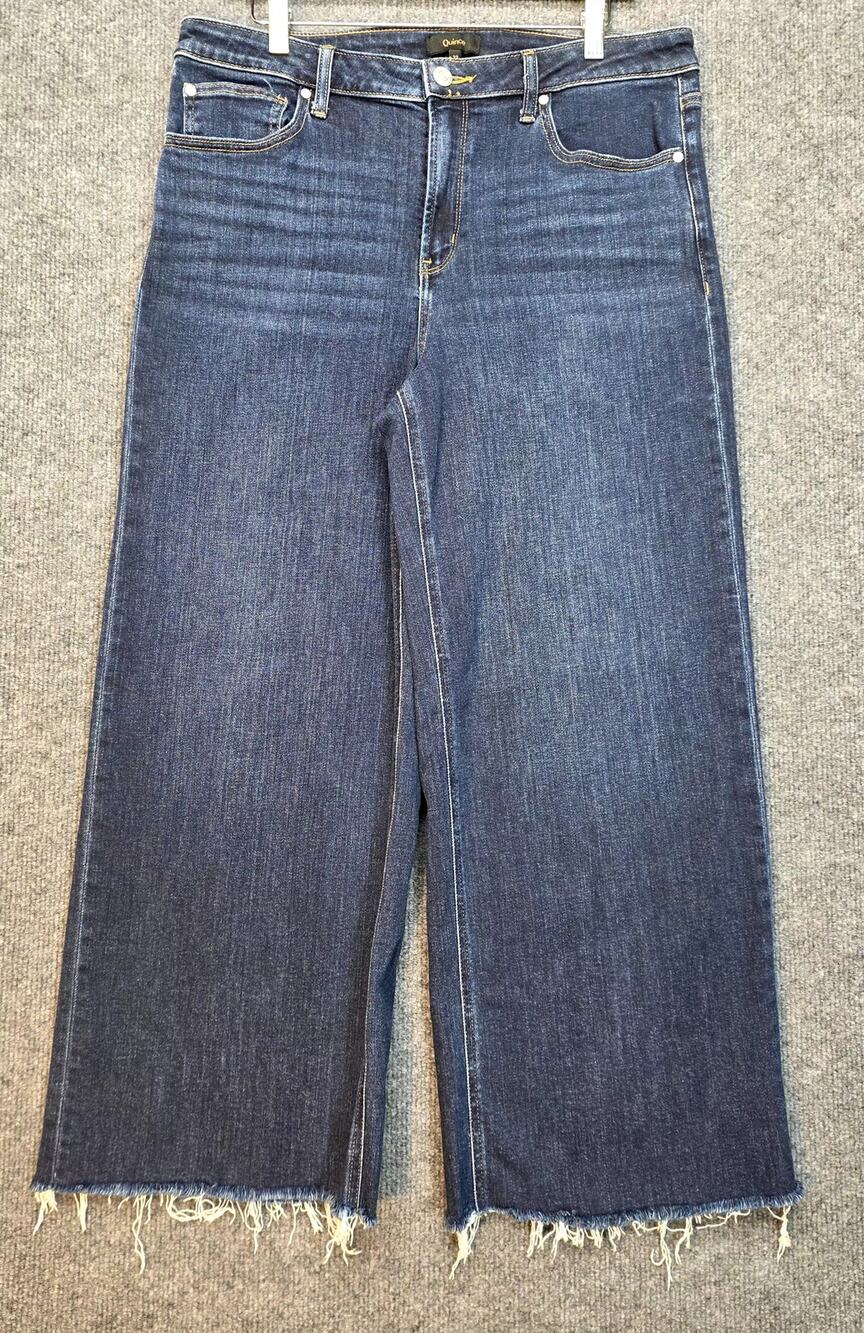 Quince Bella Stretch Wide Leg Jeans Midnight Blue Organic Cotton Women's 32x30